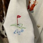 VTG Andreno Argento Womens Large White Embroidered Novelty Golf Cardigan Photo 7
