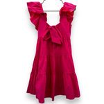 Saylor Karalyn Hot Pink Tiered Ruffle Sleeveless Tie Back Mini Dress Sz S Photo 5