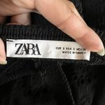 ZARA  Mini Dress Womens Small Black Crochet Eyelet Halter Babydoll Not Lined Boho Photo 3