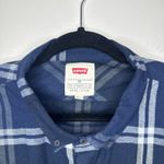 Levi's Women's Relaxed Fit XXL Blue Plaid Flannel Shirt Button Up Long Sleeves Photo 1