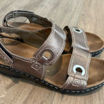 Clarks Bendables Lexi Willow Leather Wedge Sandals Brown Open Toe Women's 9 Photo 0