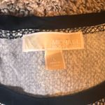 Michael Kors Snakeskin Print Top Black Chiffon Hem Long Sleeve Large Photo 1