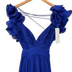 Mac Duggal  67911 Ruffle Tiered Cut Out Chiffon Gown Dress Cobalt Blue Size 0 NWT Photo 5