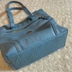 Stone Mountain Denim Blue Crinkle Leather Multiway Kaplan Tote Bag Photo 3