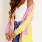 For Love & Lemons  Lauryn Oversized Cardigan in Candy Stripe Photo 0