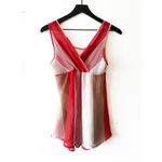 Mine Red Beige Chevron Stripe Sleeveless V Photo 6
