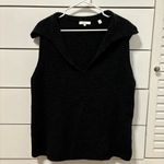 Vince  V-Neck Wool & Cashmere Vest in Black Photo 1