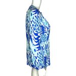 Lilly Pulitzer Shirt Women Small Blue White Abstract Print Elsa Blouse Preppy Photo 1