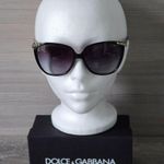 Dolce & Gabbana Womens Sunglasses Black Frame Gradient Lens 58mm Case Box Italy Photo 2
