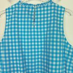 J.Crew Factory High-Neck Swing Top Sleeveless Blue Gingham Size Medium M Photo 9