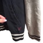 American Eagle Outfitters Varsity Jacket Navy Almost Black Grey Athletic Fit XXL Photo 6