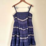 Urban Outfitters Pins & Needles Navy Y2K Lace Tiered Mini Dress Sz Small Photo 0