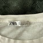ZARA  Women’s White Ruffle Crop Top Size S Photo 2