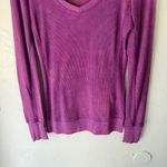 Kirra  Y2k Purple V-Neck‎ Long Sleeve Thermal Top Women's Medium Waffle Photo 4