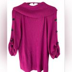 Kenneth Cole New York Women’s M Magenta Cowl Neck Quarter Faux Button Sleeve Top Pink Size M Photo 1