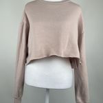 Socialite Women's Soft Long Sleeve Cropped Sweatshirts Pullover Pale Pink Small Photo 1