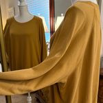 Aerie Mustard Oversized Crew Neck Sweatshirt Photo 4