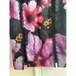 Marchessa notte black satin lace detail floral‎ print skirt Sz 4 Photo 3