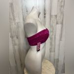 Pink Lace Strapless Bandeau Bralette Top Size L Pink Size L Photo 3