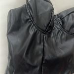 SheIn Faux Leather Lined Black Crop Top Bra Vest with Zipper Closure Size M Photo 1