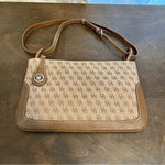 Dooney & Bourke Monogram Slim Zip Top Shoulder Bag Brown Taupe Leather Mocha Photo 0