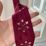 Maroon Suede Scarf Red Photo 3