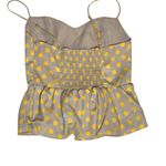 ZARA ‎ top Gray and Yellow women’s medium Polka Dot Camisole peplum Photo 1