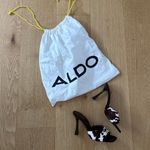 ALDO  Mule Sandals Cowhide Evadalia Size US 5 Brown White Photo 2