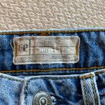 Free People Distressed Denim summer Mini Skirt beaded details cutoof fringe Photo 9