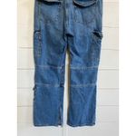 ZARA  Utility Cargo Jeans Size 6 Light Wash Denim Block Panel Side Slit Women's Photo 9