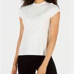 Anne Klein  Sweater Embellished Knit Top Mock Neck Pullover White Size XL NWT Photo 0