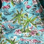 Vintage Flamingo Shorts Drawstring Stretch Waist 32 in Palm Trees Pocket… Blue Size undefined Photo 5