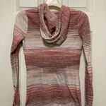 prAna Gemma Pink Striped Fitted Hooded Knit Sweater Photo 6