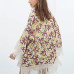 ZARA NWT Kimono Floral Print Cape Jacket Photo 0