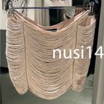 ZARA  NWT metallic thread pale pink mini skirt Photo 8