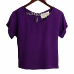 Rory Beca  Purple Silk Zip Up on the‎ back Top XS Photo 0