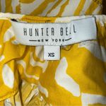 Hunter Bell Kinser Mustard Yellow and Whit6e Flutter Sleeve Blouse EUC Size XS Photo 6