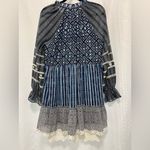 Hemant & Nandita Medium Short Dress Indigo Blue Tie Dye Photo 1