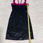 Jay Godfrey Size 0 Black Sequin Stretch Pink Straps Mini Dress Cocktail Party Photo 3