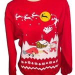 Fruit of the Loom  Ugly Chips Sweatshirt Women’s Size Medium Grandma/Reindeer Photo 0