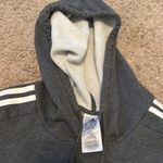 Adidas  Gray & White Hooded Sweatshirt Photo 3