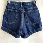 American Apparel High Waist Jean Shorts Cuffed Denim Dark Wash Indigo 27 Photo 6