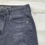 American Eagle American‎ Eagle Cutoff Denim Mini Skirt Womens 8 Black Distressed Gothic 90s Y2K Photo 2