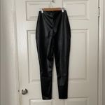 Missguided  black faux vegan leather high waisted pants 4 Photo 2