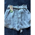 Love Tree Shorts Womens Blue Tencel Pockets Tie Belt Smocked Waist Sz Small NWT Photo 5