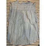 CUPIC Light Blue White Stripe Ruffled Sleeve Button Down Shirt Top Womens Size 6 Photo 5