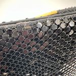 Vintage Women's Chainmail Metallic Mesh Purse Clutch Handbag Black Gold Small Photo 3