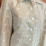 Maggy London Silk Floral Embroidered Blazer Jacket Beige Single Breasted 6 Photo 2