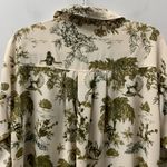 ZARA  Animal Tropical Print Oversized Half Button Up shirt sz M boho artsy monkey Photo 8