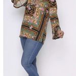 NWT Purple Rain bellsleeve Floral Print Sequin Beaded Neckline Boho Chic Tunic3X Size 3X Photo 1